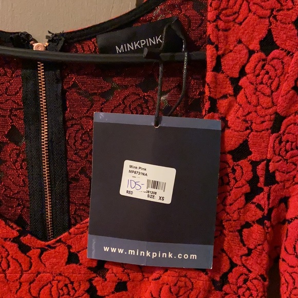 SOLD - MINK PINK red and black dress - Picture 5 of 7
